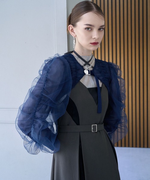 HARE（ハレ）の「【CEREMONY】ギャザーデザインボレロ(HARE)（カーディガン/ボレロ・レディース・ブラック/ブルー・FREE）」の21枚目の写真