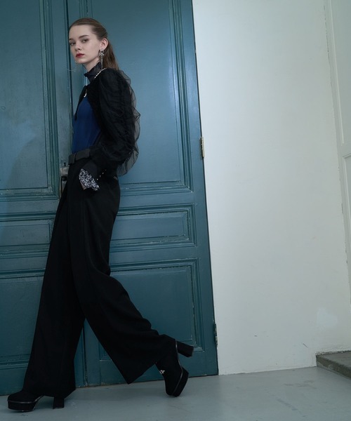 HARE（ハレ）の「【CEREMONY】ギャザーデザインボレロ(HARE)（カーディガン/ボレロ・レディース・ブラック/ブルー・FREE）」の5枚目の写真