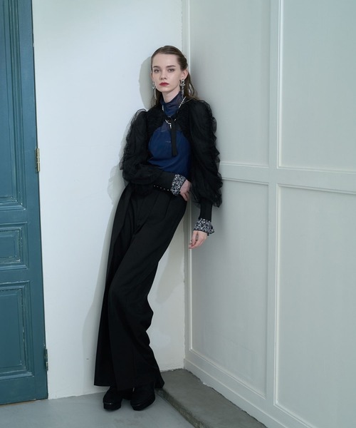 HARE（ハレ）の「【CEREMONY】ギャザーデザインボレロ(HARE)（カーディガン/ボレロ・レディース・ブラック/ブルー・FREE）」の7枚目の写真