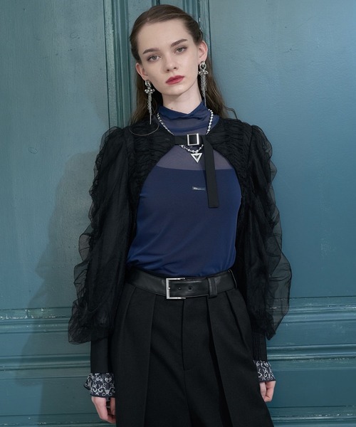 HARE（ハレ）の「【CEREMONY】ギャザーデザインボレロ(HARE)（カーディガン/ボレロ・レディース・ブラック/ブルー・FREE）」の11枚目の写真