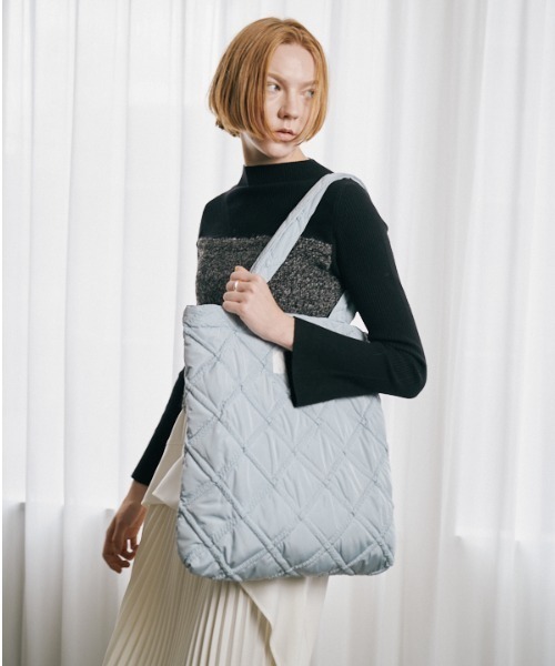Muel Chic(ミュエルシック)の「Lome quilt bag ロメキルトバッグ(トートバッグ・レディース・ブラック/ベージュ/オフホワイト/ライトブルー・FREE)」の15枚目の写真