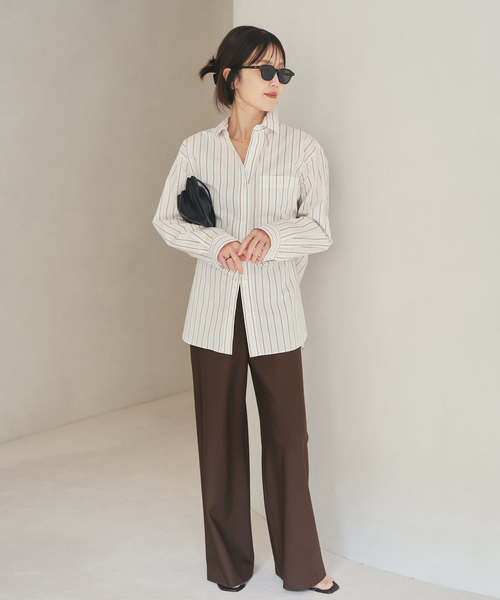 plage(プラージュ)の「Worsted Bias Relax パンツ(その他パンツ・レディース・ブラウン/チャコールグレー・34/36/38)」の13枚目の写真
