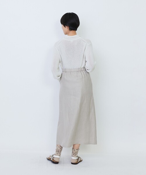 LOISIR（ロワズィール）の「【MTサイズ有り】リネンツイルラップディテールスカート（スカート・レディース・キナリ/ブラック・M/MT）」の19枚目の写真