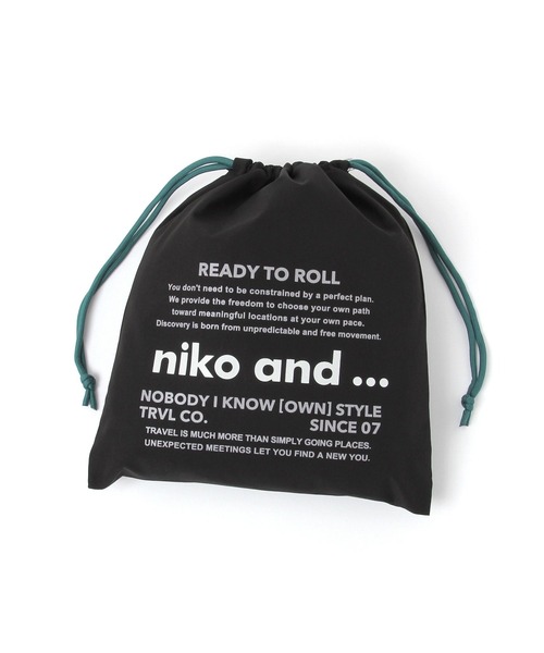 niko and...（ニコアンド）の「ニコロゴトラベル巾着/Ｓサイズ（トラベルグッズ・レディース・ブラック/ブルー/アイボリー・XX-SMALL）」の7枚目の写真