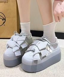 【春夏新作】リボン付き2WAY厚底スニーカー