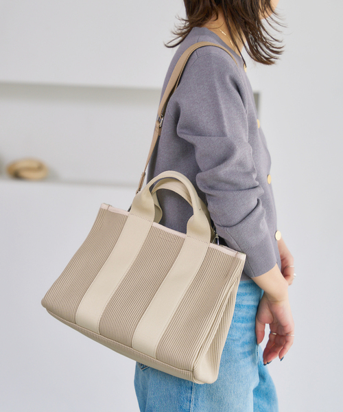 LE TALON（ルタロン）の「LETALON RIBRIB TOTE（トートバッグ・レディース・ブラック/アイボリー・FREE）」の7枚目の写真