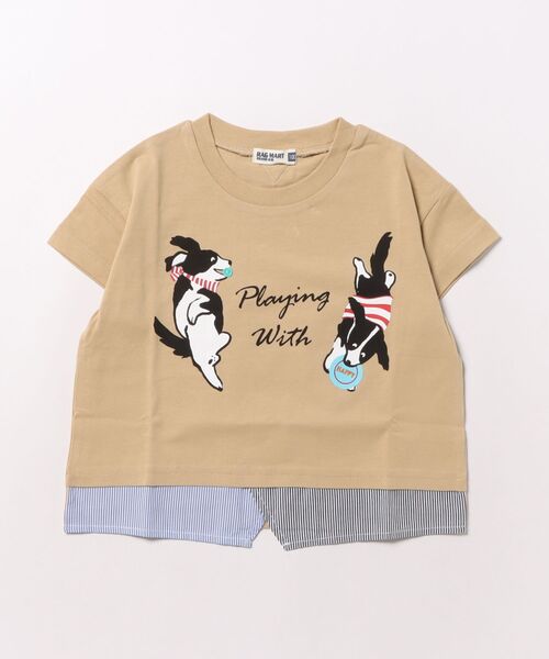 RAGMART（ラグマート）の「アニマルプリント半袖Tシャツ（Tシャツ/カットソー・キッズ・グリーン/ベージュ/ブルー/オフホワイト・130cm/120cm/110cm/100cm）」の3枚目の写真