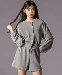 ZIDDY（ジディ）の「メランジカーディガン＆ボトムセット(130~160cm)（セットアップ）」