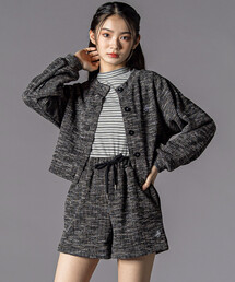 メランジカーディガン＆ボトムセット(130~160cm)