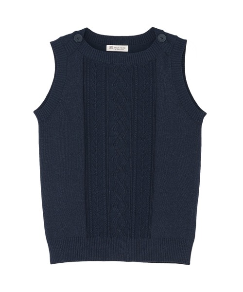 TOKYO SHIRTS（トウキョウシャツ）の「ボートネック レディースニットベスト（ベスト・レディース・グレー/サックスブルー/ネイビー・M/L/LL）」の3枚目の写真