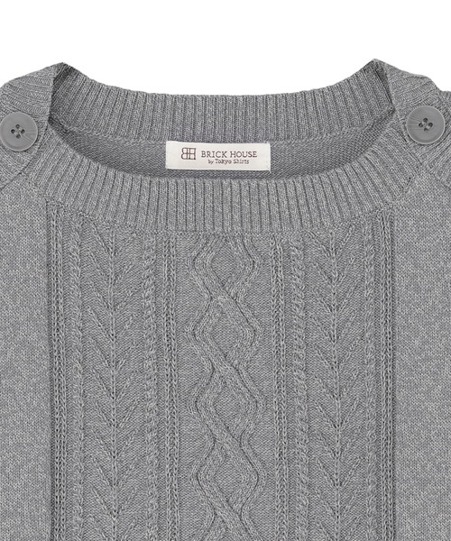 TOKYO SHIRTS（トウキョウシャツ）の「ボートネック レディースニットベスト（ベスト・レディース・グレー/サックスブルー/ネイビー・M/L/LL）」の6枚目の写真