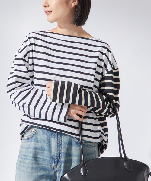 journal standard L'essage（ジャーナルスタンダードレサージュ）の「《追加》別注【Leminor/ルミノア】クレイジーボーダー：カットソー（Tシャツ/カットソー・レディース・ブラック/アイボリー・3）」の16枚目の写真