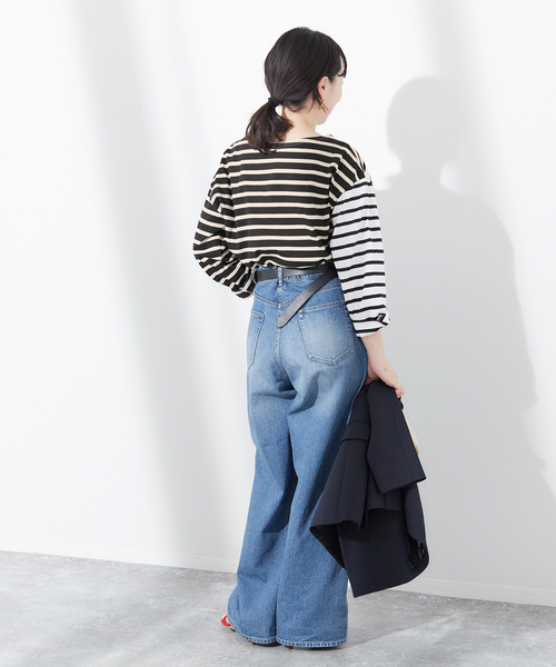 journal standard L'essage（ジャーナルスタンダードレサージュ）の「《追加》別注【Leminor/ルミノア】クレイジーボーダー：カットソー（Tシャツ/カットソー・レディース・ブラック/アイボリー・3）」の19枚目の写真