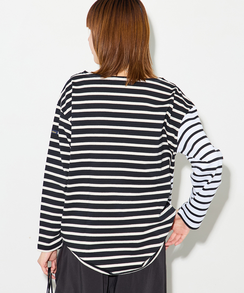 journal standard L'essage（ジャーナルスタンダードレサージュ）の「《追加》別注【Leminor/ルミノア】クレイジーボーダー：カットソー（Tシャツ/カットソー・レディース・ブラック/アイボリー・3）」の15枚目の写真