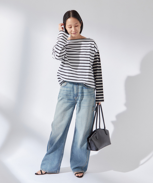 journal standard L'essage（ジャーナルスタンダードレサージュ）の「《追加》別注【Leminor/ルミノア】クレイジーボーダー：カットソー（Tシャツ/カットソー・レディース・ブラック/アイボリー・3）」の16枚目の写真