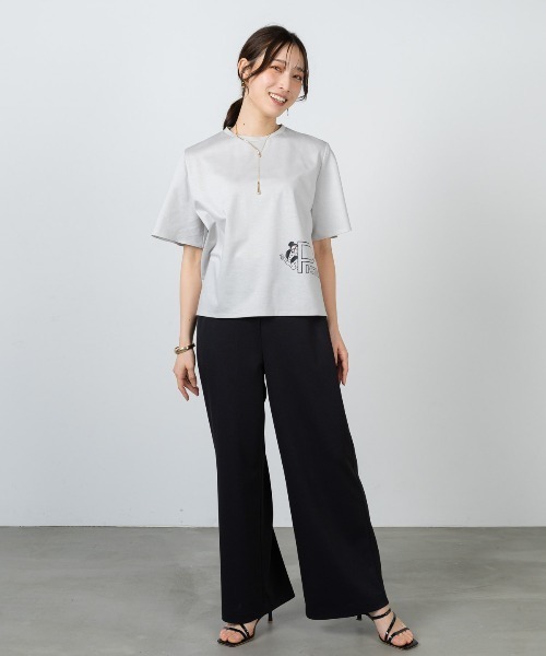 STUDIO PICONE(スタジオピッコーネ)の「UV速乾ストレートワイドパンツ(その他パンツ・レディース・ライトグレー/ブラック/ベージュ・LL/L/M)」の6枚目の写真
