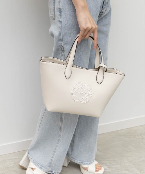 RANDA（ランダ）の「2WAY ポーチ付きモノグラムエンボストートバッグ（トートバッグ・レディース・ブラック/アイボリー/グレー・FREE）」の11枚目の写真