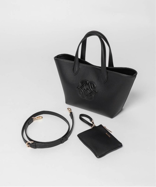 RANDA（ランダ）の「2WAY ポーチ付きモノグラムエンボストートバッグ（トートバッグ・レディース・ブラック/アイボリー/グレー・FREE）」の17枚目の写真