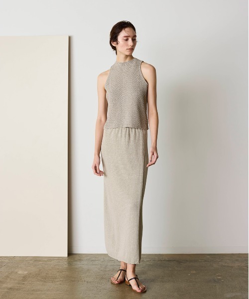 WALANCE（ワランス）の「paper knit wrap skirt（スカート・レディース・サンドベージュ/オリーブ/ブラック・FREE）」の13枚目の写真