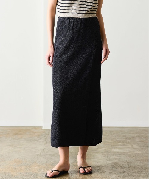 WALANCE（ワランス）の「paper knit wrap skirt（スカート・レディース・サンドベージュ/オリーブ/ブラック・FREE）」の12枚目の写真