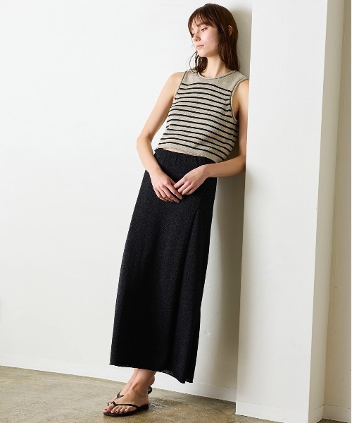 WALANCE（ワランス）の「paper knit wrap skirt（スカート・レディース・サンドベージュ/オリーブ/ブラック・FREE）」の11枚目の写真