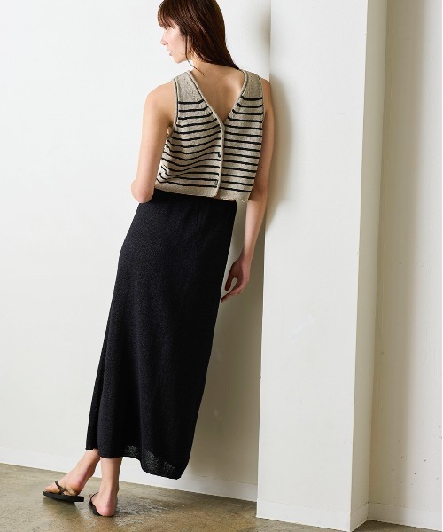 WALANCE（ワランス）の「paper knit wrap skirt（スカート・レディース・サンドベージュ/オリーブ/ブラック・FREE）」の10枚目の写真