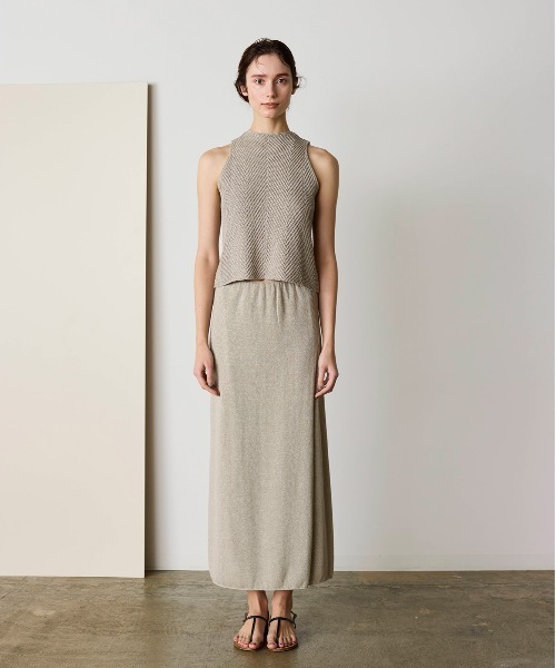 WALANCE（ワランス）の「paper knit wrap skirt（スカート・レディース・サンドベージュ/オリーブ/ブラック・FREE）」の7枚目の写真