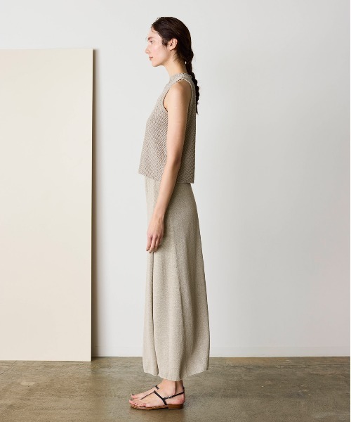 WALANCE（ワランス）の「paper knit wrap skirt（スカート・レディース・サンドベージュ/オリーブ/ブラック・FREE）」の6枚目の写真