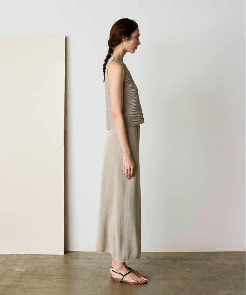 WALANCE（ワランス）の「paper knit wrap skirt（スカート・レディース・サンドベージュ/オリーブ/ブラック・FREE）」の5枚目の写真