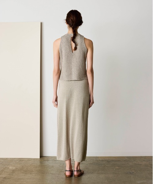 WALANCE（ワランス）の「paper knit wrap skirt（スカート・レディース・サンドベージュ/オリーブ/ブラック・FREE）」の4枚目の写真