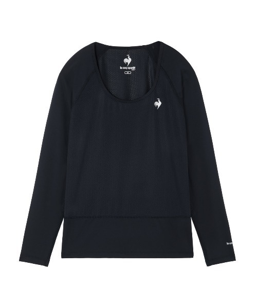 le coq sportif GOLF(ルコックスポルティフゴルフ)の「【le coq sportif GOLF】吸汗速乾/ストレッチ/UV CUT(UPF50+)/遮熱 クルーネックメッシュアンダーシャツ ゴルフウェア(Tシャツ/カットソー・レディース・ホワイト/ブラック/ネイビー・3L/XL/L/M/S)」の3枚目の写真