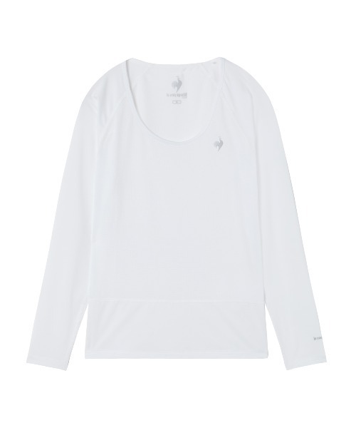le coq sportif GOLF(ルコックスポルティフゴルフ)の「【le coq sportif GOLF】吸汗速乾/ストレッチ/UV CUT(UPF50+)/遮熱 クルーネックメッシュアンダーシャツ ゴルフウェア(Tシャツ/カットソー・レディース・ホワイト/ブラック/ネイビー・3L/XL/L/M/S)」の2枚目の写真