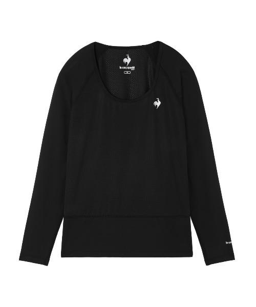 le coq sportif GOLF(ルコックスポルティフゴルフ)の「【le coq sportif GOLF】吸汗速乾/ストレッチ/UV CUT(UPF50+)/遮熱 クルーネックメッシュアンダーシャツ ゴルフウェア(Tシャツ/カットソー・レディース・ホワイト/ブラック/ネイビー・3L/XL/L/M/S)」の1枚目の写真