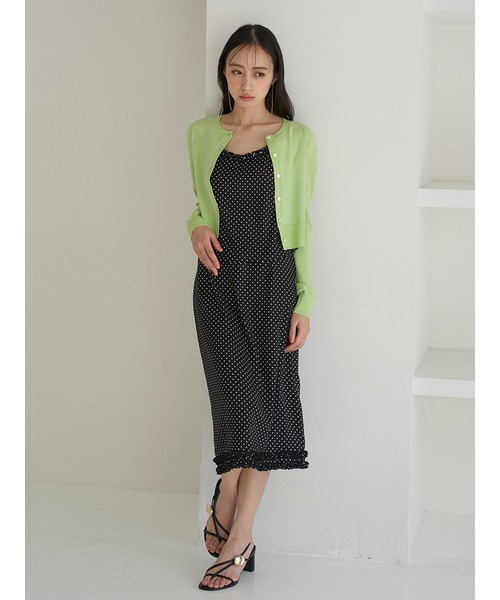 SNIDEL(スナイデル)の「フリルディテールミディスカート(スカート・レディース・ドット/ブラック・0/1)」の2枚目の写真