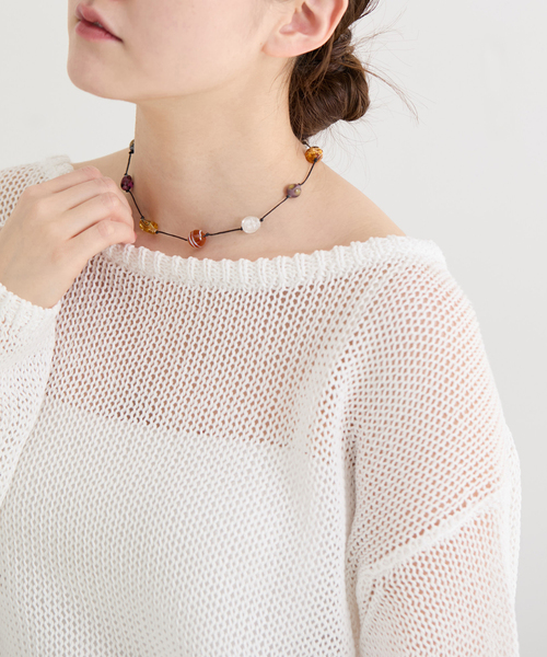 IENA（イエナ）の「Sisi Joia/シシジョイア 別注 EX ストーンネックレス（ネックレス・レディース・ブラウン/ライトグレー/ブラック/ベージュ・FREE）」の5枚目の写真