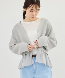 ROPE' PICNIC | 異素材ドッキングニットカーディガン/イージーケア(カーディガン/ボレロ)