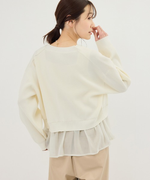 ROPE' PICNIC(ロペピクニック)の「異素材ドッキングニットカーディガン/イージーケア(カーディガン/ボレロ・レディース・ライトグレー/ブラック/オフホワイト・FREE)」の21枚目の写真