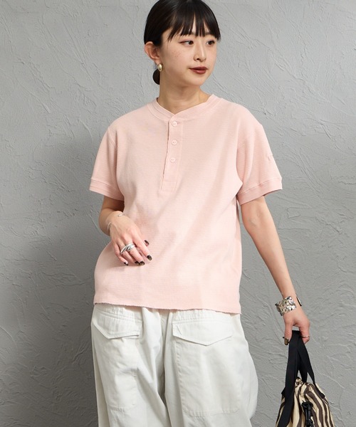 Faith（-）の「[FAITH MILLS CORP/フェイスミルズ] ヘンリーネック サーマルカットソー（Tシャツ/カットソー・レディース・サックスブルー/オートミール/イエロー/ピンク/チャコールグレー・M）」の14枚目の写真