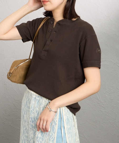 Faith（-）の「[FAITH MILLS CORP/フェイスミルズ] ヘンリーネック サーマルカットソー（Tシャツ/カットソー・レディース・サックスブルー/オートミール/イエロー/ピンク/チャコールグレー・M）」の22枚目の写真
