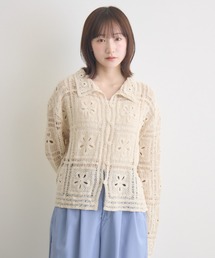 【RU.TI.LE】フラワーモチーフクロシェトップス
