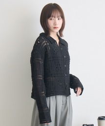【RU.TI.LE】フラワーモチーフクロシェトップス