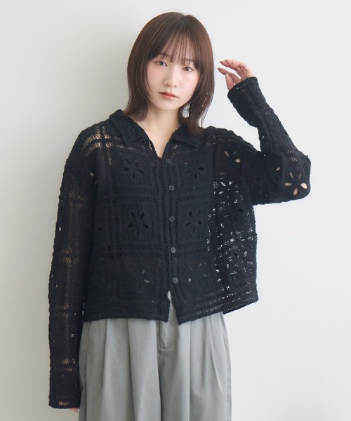 RU.TI.LE(ルチル)の「【RU.TI.LE】フラワーモチーフクロシェトップス(その他トップス・レディース・アイボリー/ブラック・MEDIUM)」の8枚目の写真