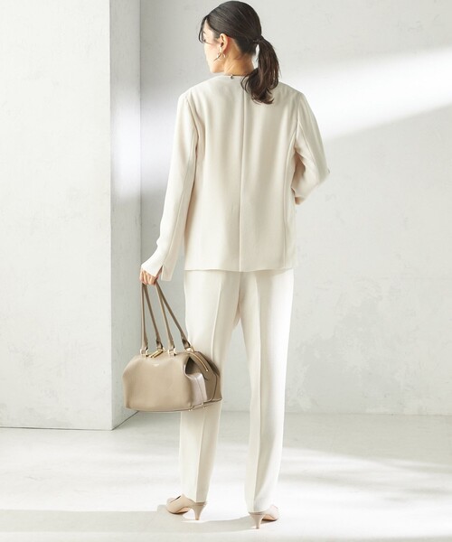 SHIPS（シップス）の「〈接触冷感 / UVカット〉Refinel カラーレス ジャケット（セレモニー対応可）（ノーカラージャケット・レディース・ベージュ系/アイボリー/ネイビー・40/38/36/34）」の6枚目の写真