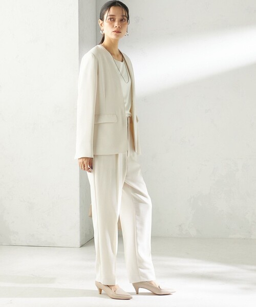 SHIPS（シップス）の「〈接触冷感 / UVカット〉Refinel カラーレス ジャケット（セレモニー対応可）（ノーカラージャケット・レディース・ベージュ系/アイボリー/ネイビー・40/38/36/34）」の7枚目の写真