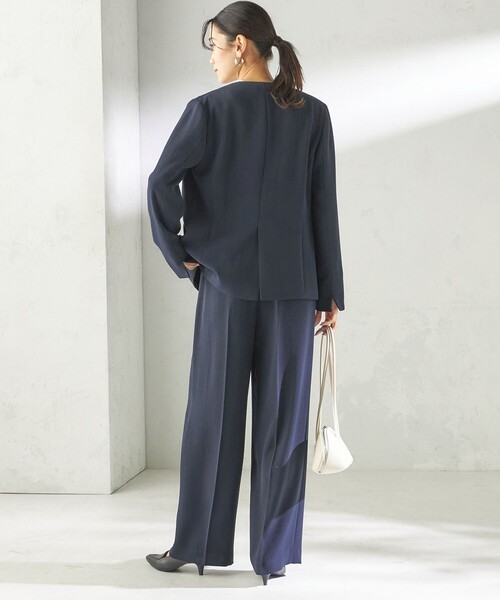 SHIPS(シップス)の「〈接触冷感 / UVカット〉Refinel カラーレス ジャケット(セレモニー対応可)(ノーカラージャケット・レディース・ベージュ系/アイボリー/ネイビー・40/38/36/34)」の13枚目の写真