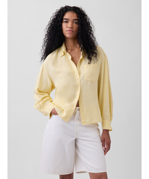 GAP | リネンブレンド オーバーサイズシャツ(シャツ/ブラウス)