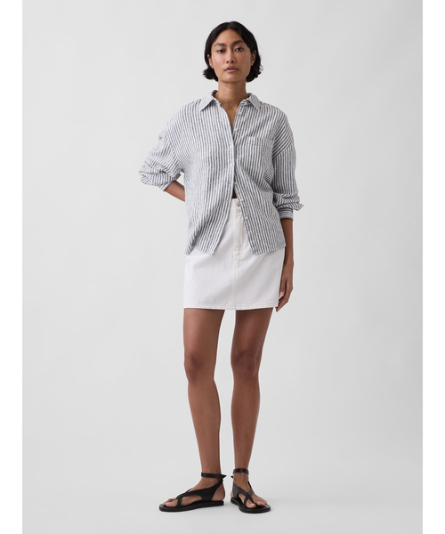 GAP（ギャップ）の「リネンブレンド オーバーサイズシャツ（シャツ/ブラウス・レディース・ブラック/ピンク/ホワイト/ブルー/ベージュ/イエロー・XXS/L/M/S/XS）」の22枚目の写真