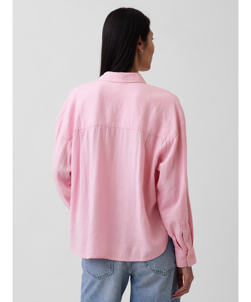 GAP（ギャップ）の「リネンブレンド オーバーサイズシャツ（シャツ/ブラウス・レディース・ブラック/ピンク/ホワイト/ブルー/ベージュ/イエロー・XXS/L/M/S/XS）」の18枚目の写真