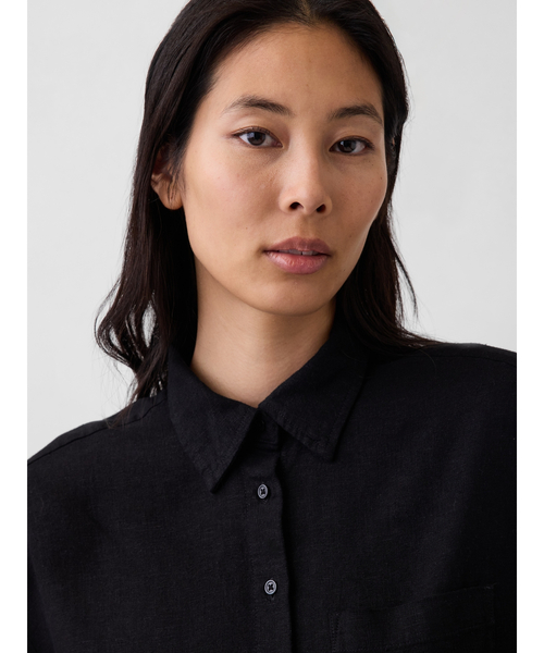 GAP（ギャップ）の「リネンブレンド オーバーサイズシャツ（シャツ/ブラウス・レディース・ブラック/ピンク/ホワイト/ブルー/ベージュ/イエロー・XXS/L/M/S/XS）」の12枚目の写真