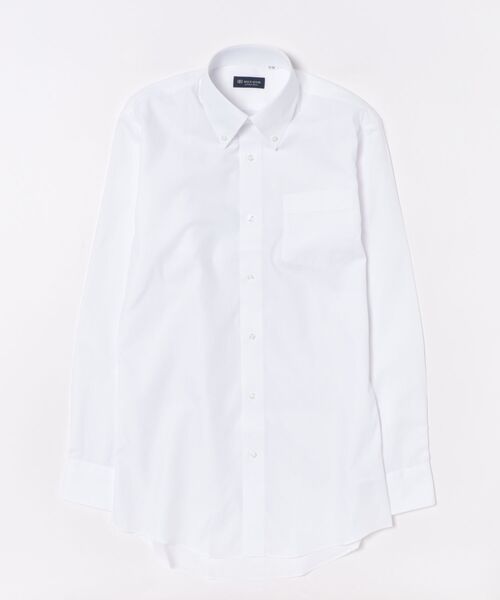 TOKYO SHIRTS(トウキョウシャツ)の「形態安定ノンアイロン ボタンダウン 長袖ビジネスワイシャツ(大きいサイズ・長いサイズ)(ビジネスシャツ・メンズ・ホワイト・首回り39cm-裄丈88cm/首回り41cm-裄丈90cm/首回り42cm-裄丈90cm/首回り43cm-裄丈90cm/首回り45cm-裄丈82cm/首回り45cm-裄丈86cm/首回り45cm-裄丈90cm/首回り47cm-裄丈86cm/首回り47cm-裄丈90cm)」の6枚目の写真